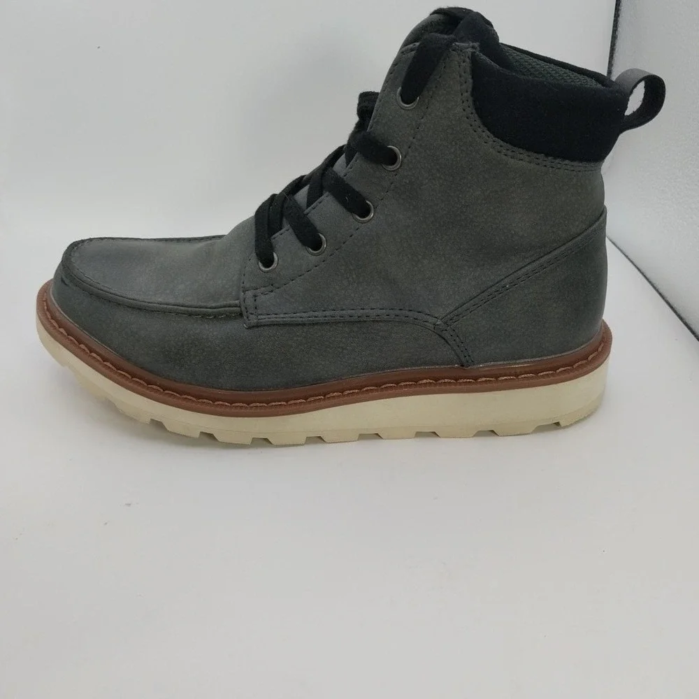 Deer Stags Julian JR Sturdy Boots Slate Gray Memory Foam Boy's Size 4M Lace Up